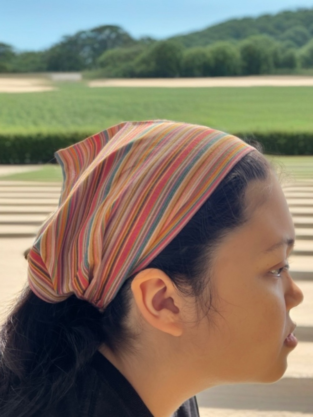 Handwoven Cotton Headband For Women, Stripe Hair Wrap, Yoga Headband, Hairband